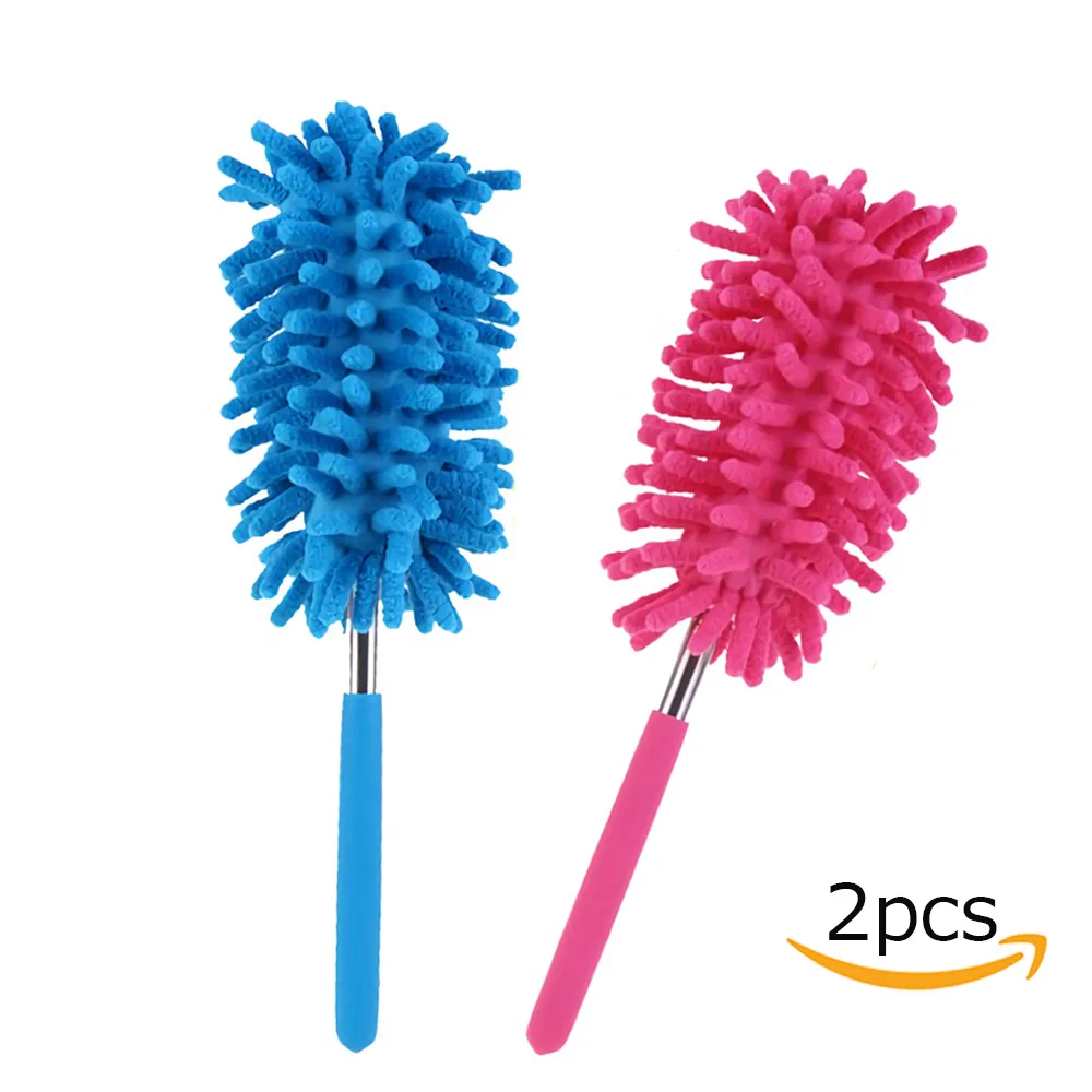 

Long reach Washable Dusting Brush with Telescoping Pole,Retractable Extendable Flexible Microfiber Duster for Home and Office