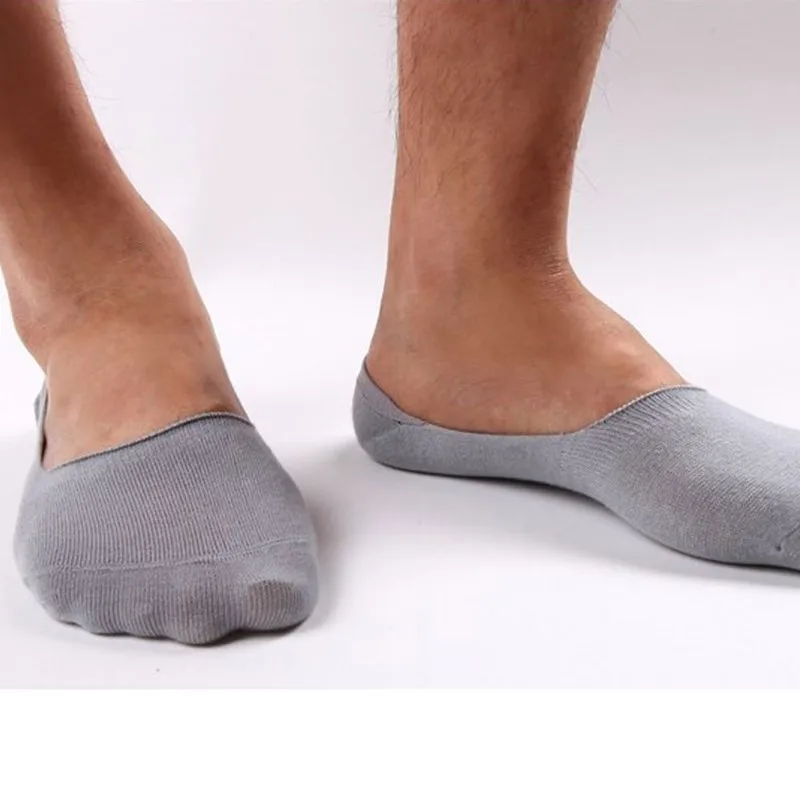 Укороченные носки Повседневное однотонные Цвет человек мягкое бамбуковое волокно Для мужчин s; носки-башмачки; силиконовым противоскользящим покрытием незаметные Для мужчин носки