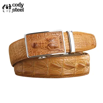 

Cody Steel High Quality Leather Man Belts Cow Split Leather Classic Belts For Male Automatic Buckle Embossed Mens Brand Belts