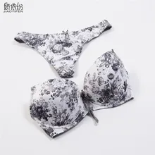 Hot Sale Luxury Sexy Women Underwear Sexy BC Cup Bra Sets Embroidery Printing Bra Brief Sets Lingerie T Panty Push Up Bra Sets