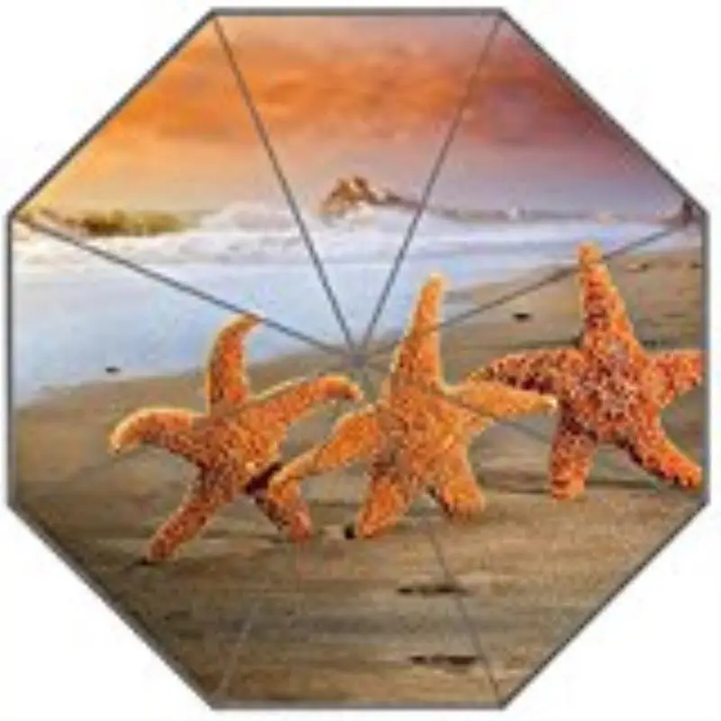 Морская звезда Пользовательские Зонтик Водонепроницаемый Защита от солнца дождь 100% Ткань алюминий высокого качества складной зонт