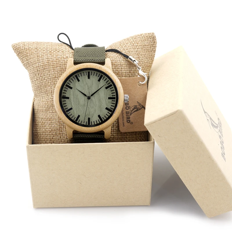 BOBO BIRD Bamboo Watches Luxury Mens Top Brand Wood Watch Handmade Japan Movement Quartz Wrist Watch relogio masculino C-D11