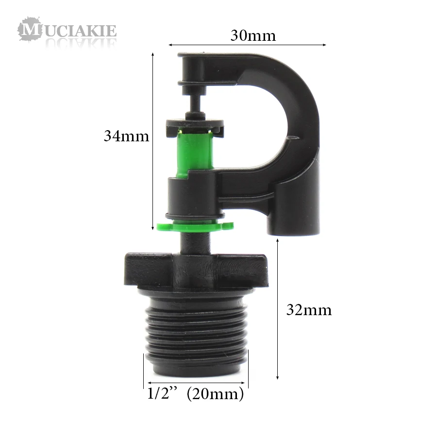 MUCIAKIE 10 шт. G-type 360 градусов вращающийся микро садовый спринклер 1/2 ''(20 мм) разъем с наружной резьбой для полива газонов и сада