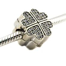 DIY подходит Pandora шармы браслеты лепестки любви клип бусины 925 стерлингового серебра-ювелирные изделия