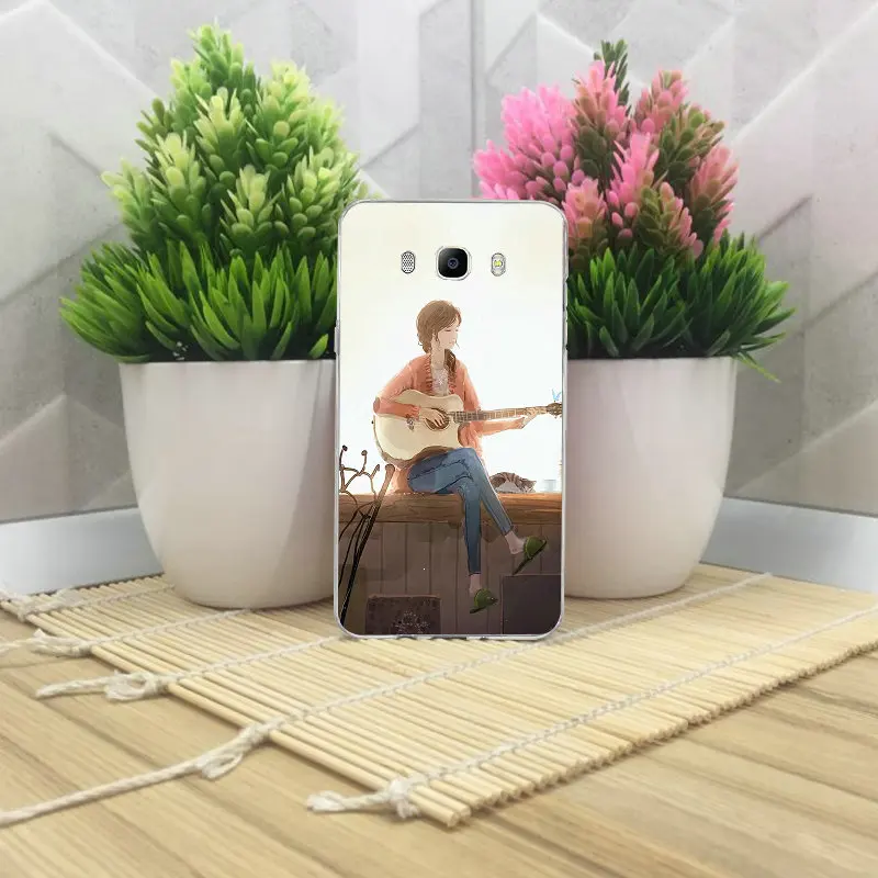Мягкий силиконовый чехол с надписью Love Guitar для телефона из ТПУ Samsung Galaxy A3 A5 A7 J2 J3 J4
