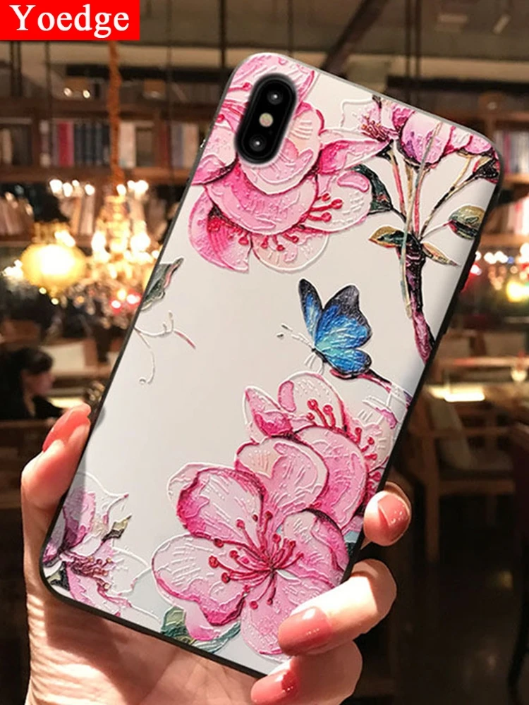Чехол из ТПУ с 3D цветами для Samsung Galaxy S10 S10e S8 S9 Plus M20 A50 чехол J3 J4 J5 J6 J7 J8 A5 A8 A9 2017 2018