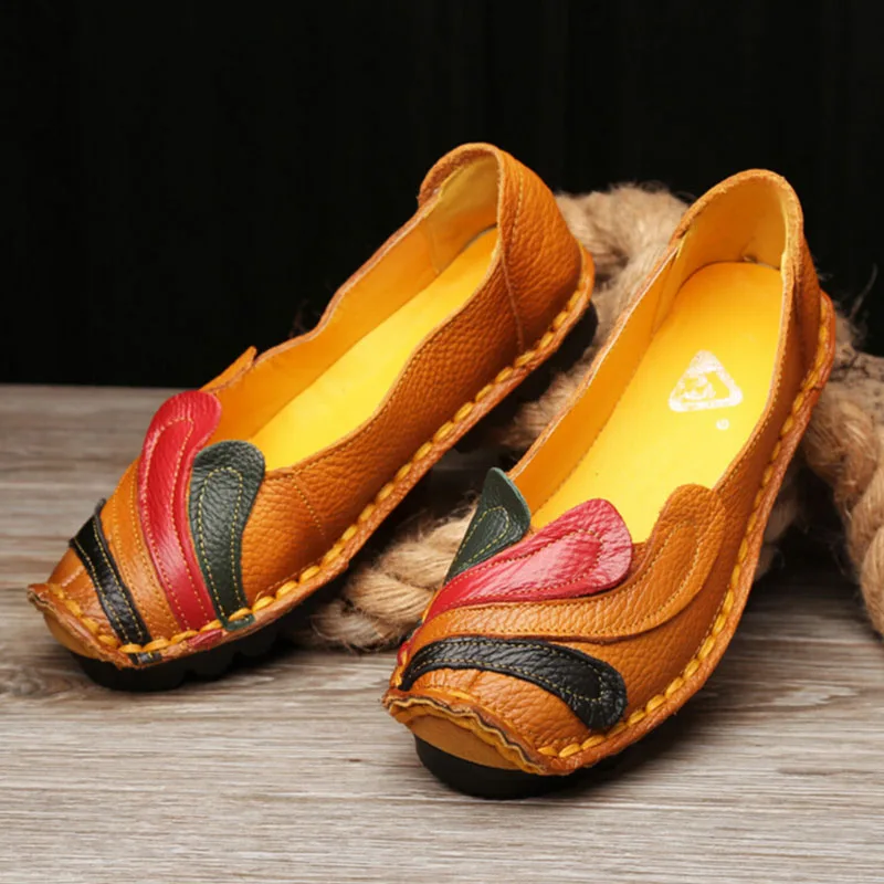 font b Women b font Genuine Leather Shoes Handmade Casual font b Women b font
