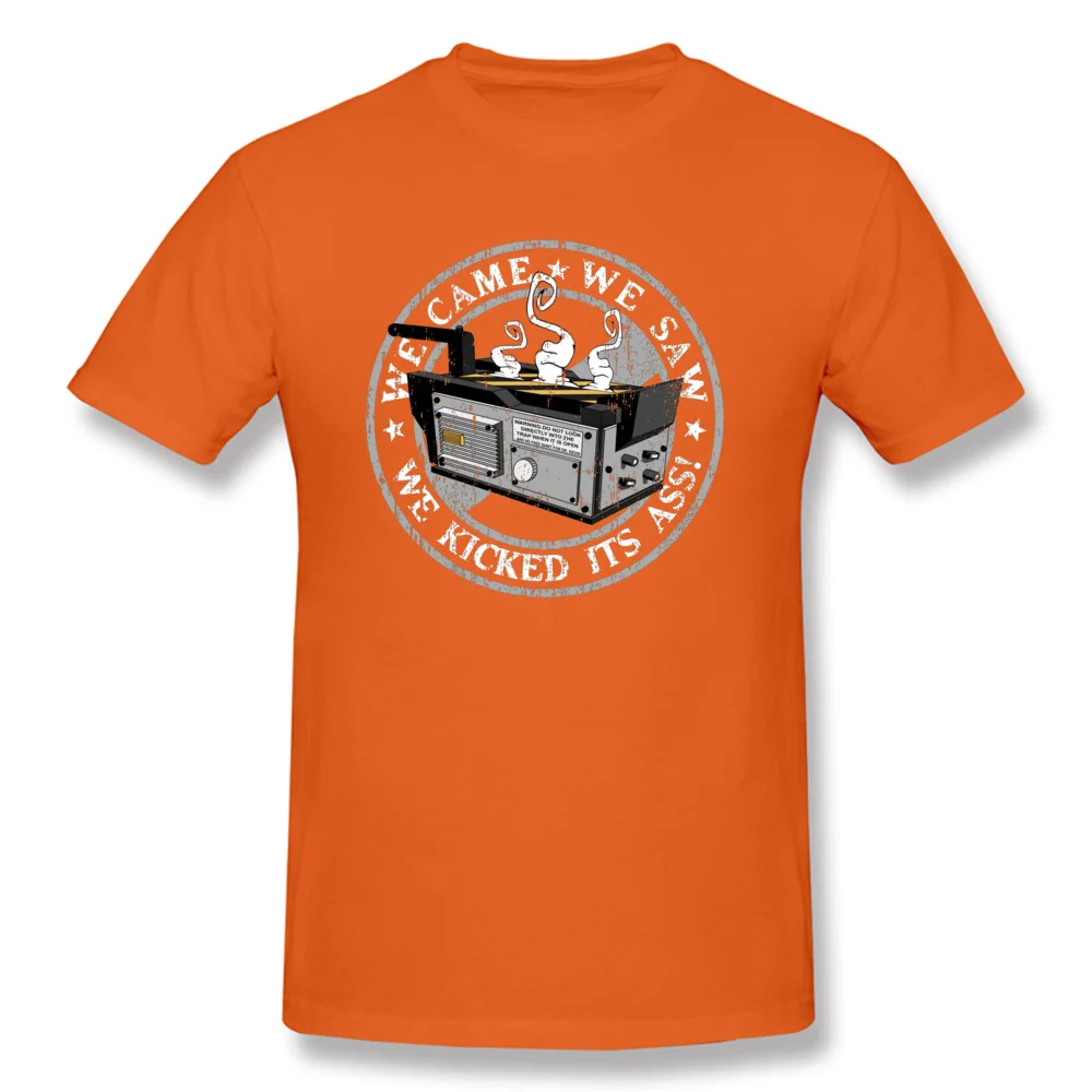Fashionablecosie Short Sleeve Tops Shirt VALENTINE DAY Newest Crewneck Cotton Tee Shirts Mens T-Shirt Birthday  We came we saw we kicked its ass 12673 orange