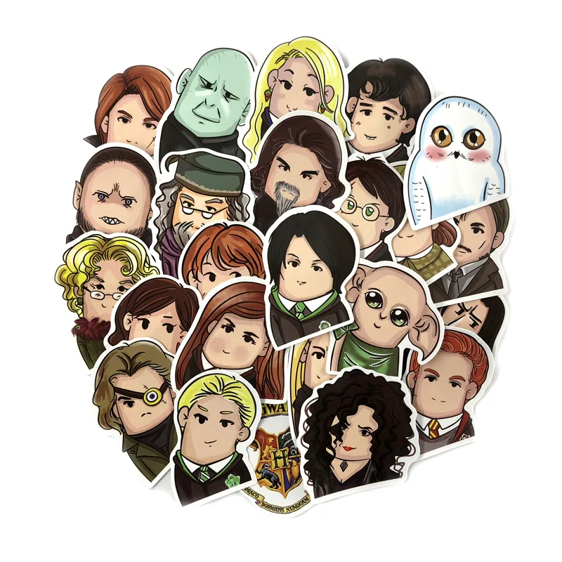 

24 Pcs / Set Harry Potter Wall Sticker Funny Cartoon