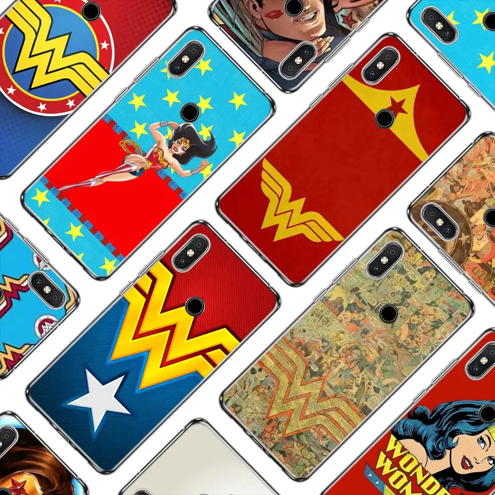 

Silicone Phone Case wonder woman for Xiaomi A1 A2 Redmi Note 4 4X 9 8 7 6 6A 5 5X 6X S2 Pro Lite Plus Cover