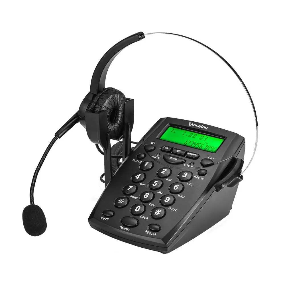 Professional Call Center Dialpad Headset Telephone with Dial Key Pad