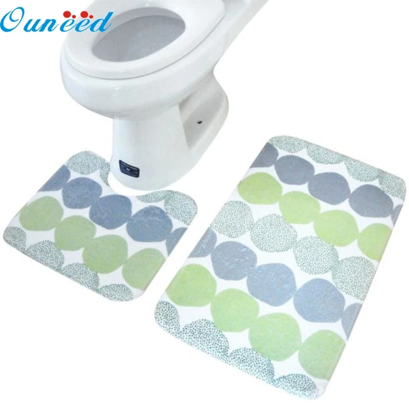 

Ouneed Happy Home 2PCS Rug Memory Foam Bathroom Rug Mat Floor Carpet Set
