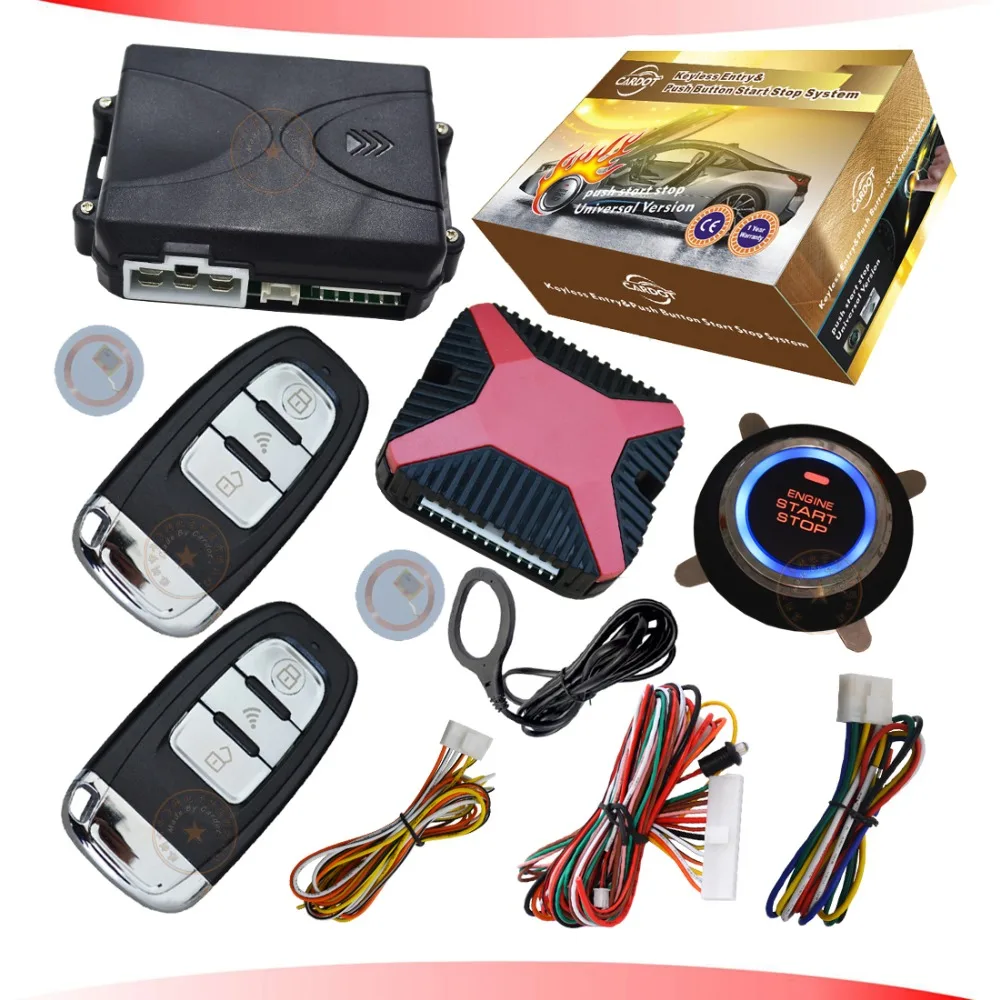 

RFID push start stop engine system with remote central lock or unlock feature supporting diesel or petrol car start stop engine