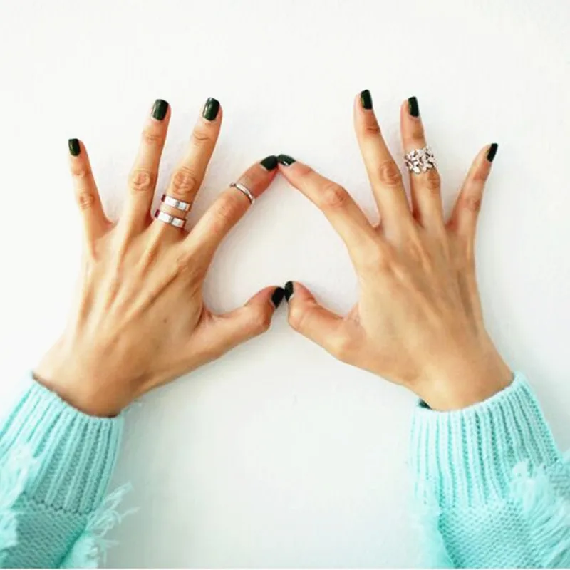 

Women's Fashion Retro Silver Leaves Three-piece One Set Rings For Women Girls CRD19