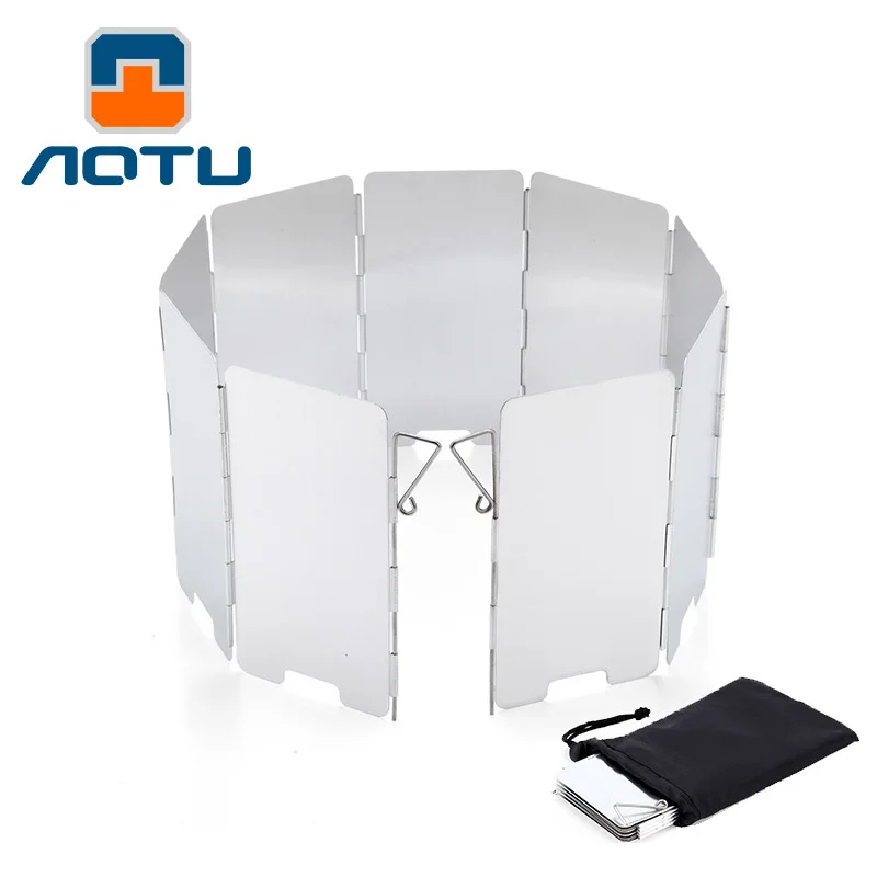 

9 Plates Foldable Stove Windshield Outdoor Camping Cooking Bbq Gas Stove Aluminium Alloy Wind Shield Screens