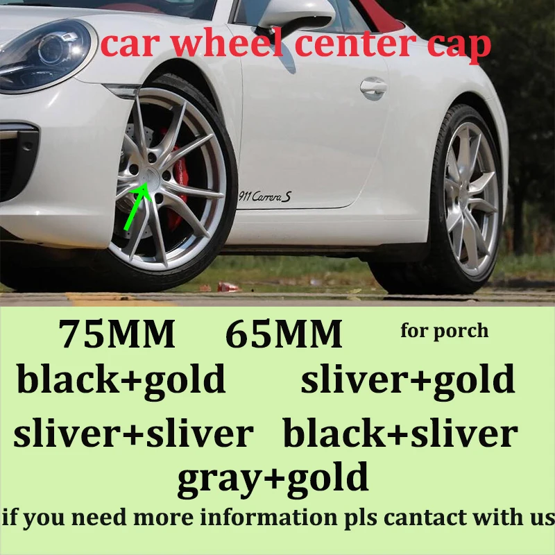 

4Pcs 65mm 75mm Car wheel hub cap wheel center cover Auto Wheel Rim Emblem badge for 911 Boxster Cayman Cayenne Panamera Macan