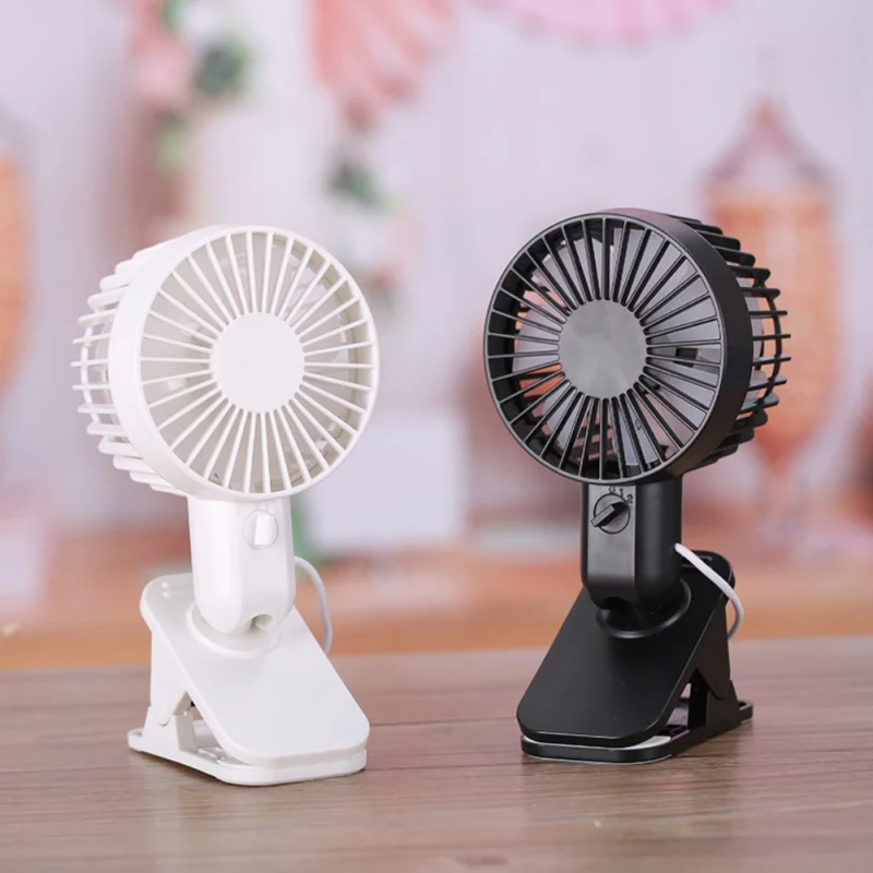 

Mini Mute Clip Fan Rechargeable Silent Baby Stroller Fans Portable Air Cooling 3 Speeds Desk USB Fan Kids Gift with USB Output