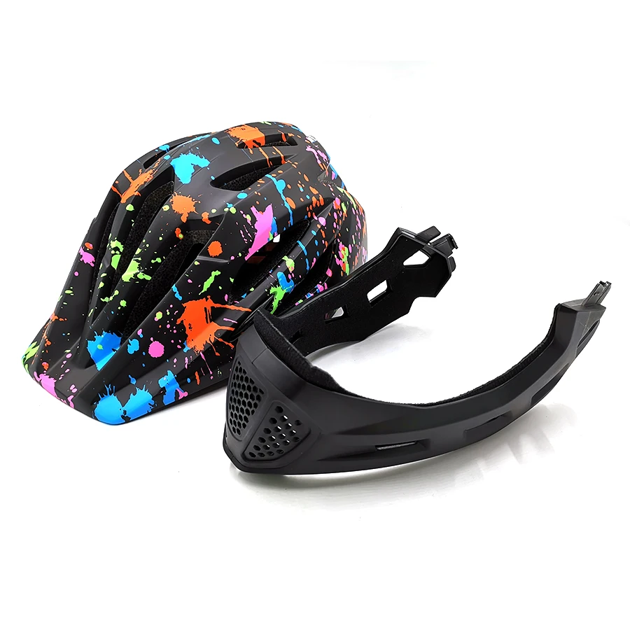 Полнолицевой велосипедный шлем для детей Детский велосипедный шлем mtb горный велосипед шлем козырек защитный Полнолицевой шлем светодиодный задний фонарь