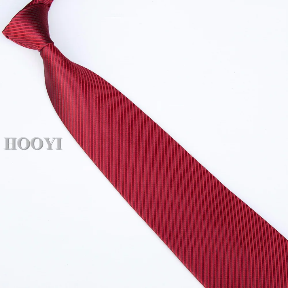 

HOOYI 2019 men's ties neck tie solid color business red necktie