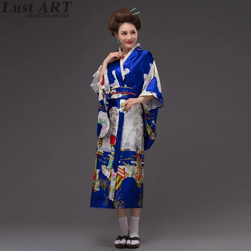 Japanese kimono traditional dress cosplay female yukata women haori Japan geisha costume obi Japan clothing AA316 japanese kimono
