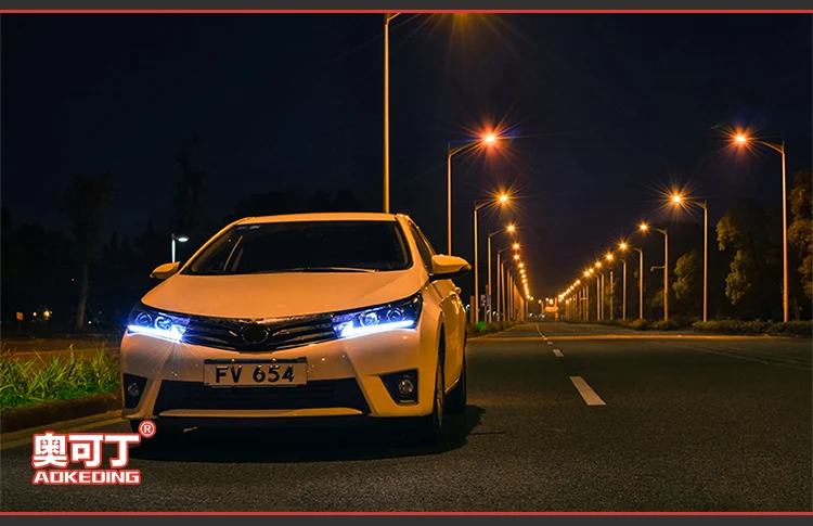 Автомобиль Стайлинг для Corolla фары- светодиодный светодиодные дневные ходовые огни на передних фарах динамический сигнал Hella 5 Биксеноновая объектив проектора Hid D2H