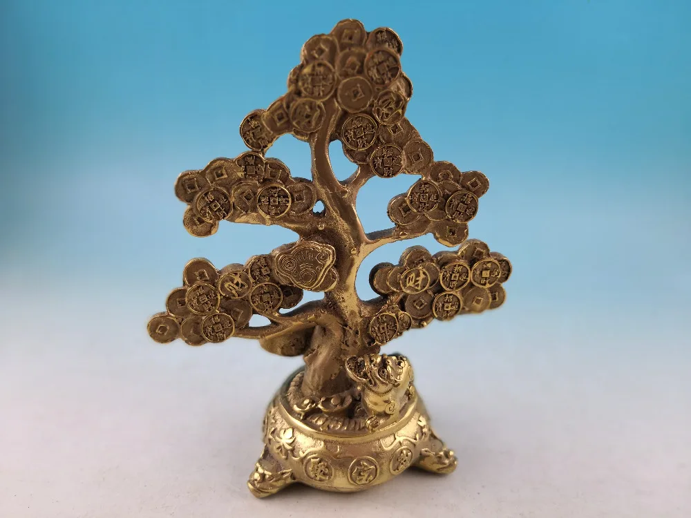 

China decoration copper A wealth tree Old copper geomantic decoration