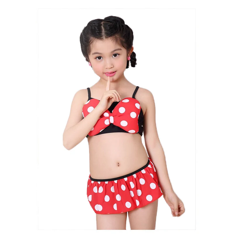 

Hot Summer Two-pieces Baby Girls Bikini Suit Babies Girl Skirtini Minnie Swimmers Swimwear Bathing Beachwear Swimmable Set