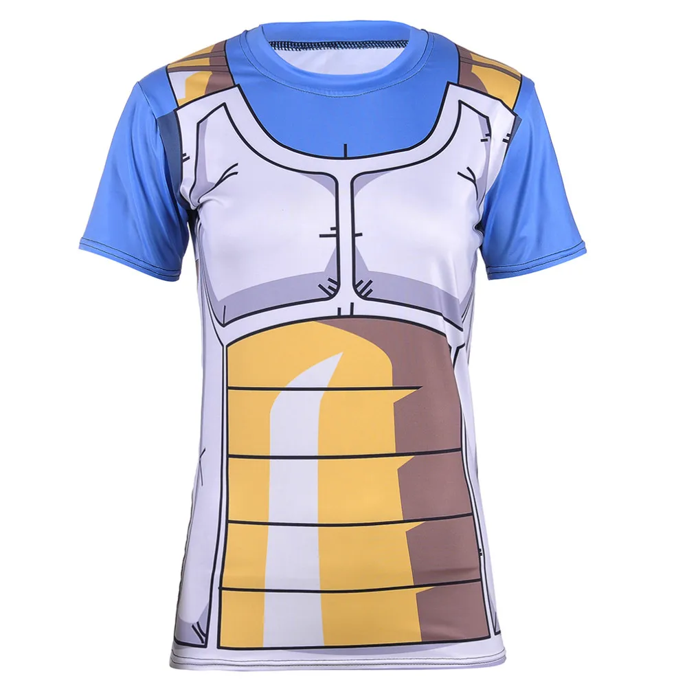 Dragon Ball Vegeta Ladies Rash Guard Short Sleeve Compression Shirt