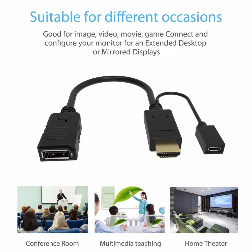 hdmi to displayport adapter hdmi kabel converter micro usb charging cable 15cm hdmi adapter for dell Monitor hdtv 