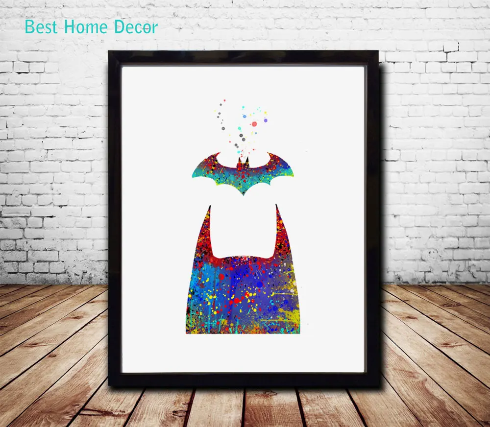 Bat Poster Fine Art Paper Watercolor Painting Batman Wall Home Bat Poster Fine Art Paper Watercolor Painting Batman Wall Home Decor Hanging Without Framed Ap016 In Calligraphy From Garden On