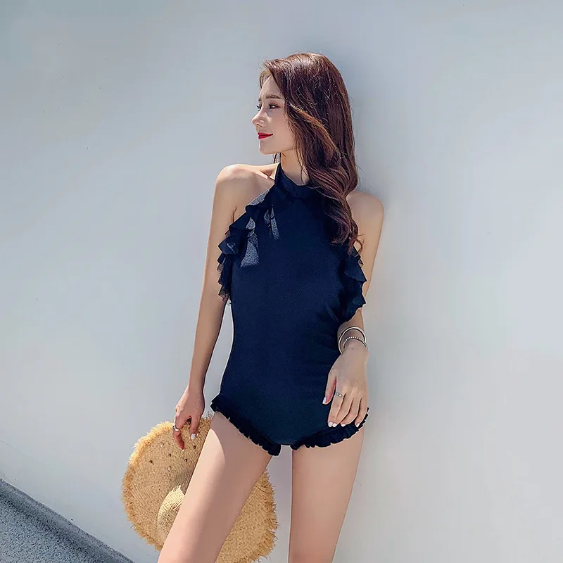 

One Piece Swimsuit Push Up Swimsuits For Women Beautiful Surfing Swimwear Underwire Bracket Lace Falbala Backless Sexy Woman