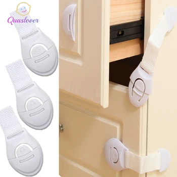 

5/10Pcs Baby Safety Lock Cabinet Lock Straps Drawer Locks for Children Kids Locking Door Cupboard Toilet Safety Protection Locks