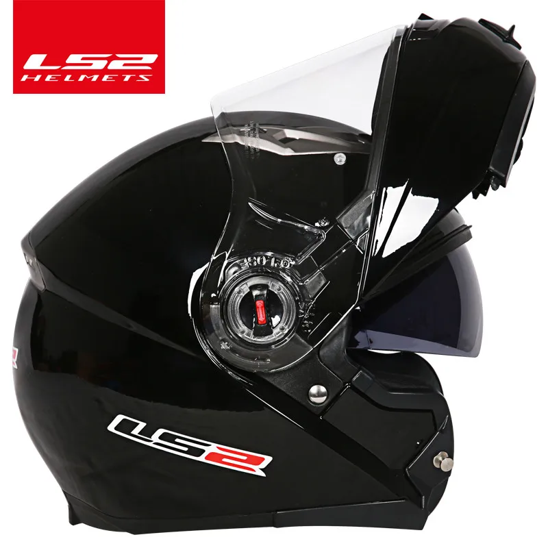 Casco capacete LS2 ff370 флип-ап stomtrooper дорожный велосипед Мото шлем для moto rcycle с солнцезащитным объективом - Цвет: bright black