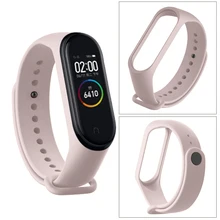 Для Xiaomi mi Band 4 3 силиконовый розовый сменный Браслет ремешок для Xio mi band 3 mi Band 4 3 band 4 ремешок на запястье