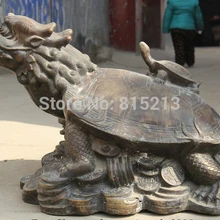 Bi001275 38 Большие Китайский Бронзовый Богатство Дракон черепаха Черепаха мать и сын Статуя
