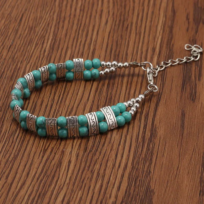Ltumbe этнические двухрядные бусины браслеты и браслеты богемные винтажный натуральный камень браслеты для женщин женские браслеты