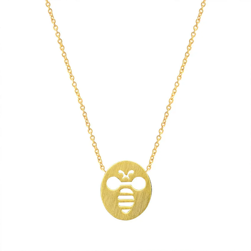 

GORGEOUS TALE Tattoo Choker 2017 Stainless Steel Chain Colar Teeny Tiny Honey Bee Charm Necklace for Women Men Fashion Jewelry