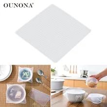OUNONA многофункциональная силиконовая крышка чаши крышка холодильник пленка многоразовые растягивающиеся пищевой контейнер кухонный коврик(прозрачность