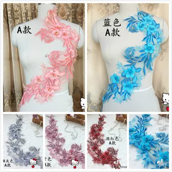 

Three - dimensional hand - rolled flowers Dingzhu diamonds evening dress accessories wedding material decals patch