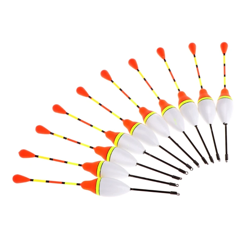 

10pcs Carp Fishing Floats Set Buoy Bobber Stick For Fish Tackle Vertical 4# 3.0g
