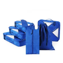 6 комплектов упаковка кубиков Чемодан Аксессуары для путешествий, чемодана органайзеры сумки для мужчин/женщин Путешествия Упаковка Сумки с мешком для стирки