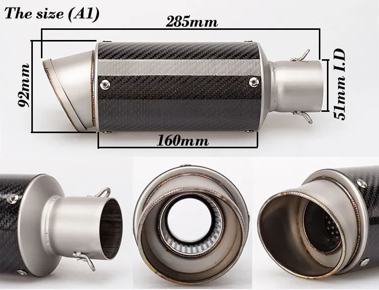 51 мм мотоциклетные выхлопная PipeEscape AR выхлопной SC глушитель выхлопных газов для Z1000 Z750 Z800 NINJA250 Tmax530 R6 MT07 R1 Z400 KTM ATV