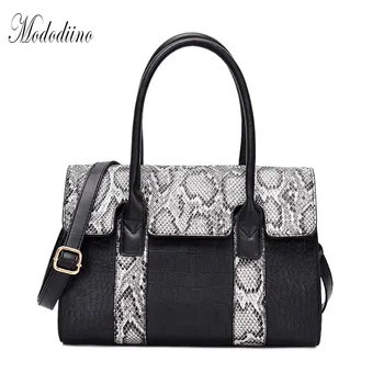 

Mododiino Serpentine Pattern Women Handbags Large Capacity Shoulder Bags For Summer Luxury Handbags Women Bags Designer DNV1111
