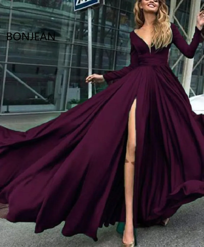 dark maroon prom dress
