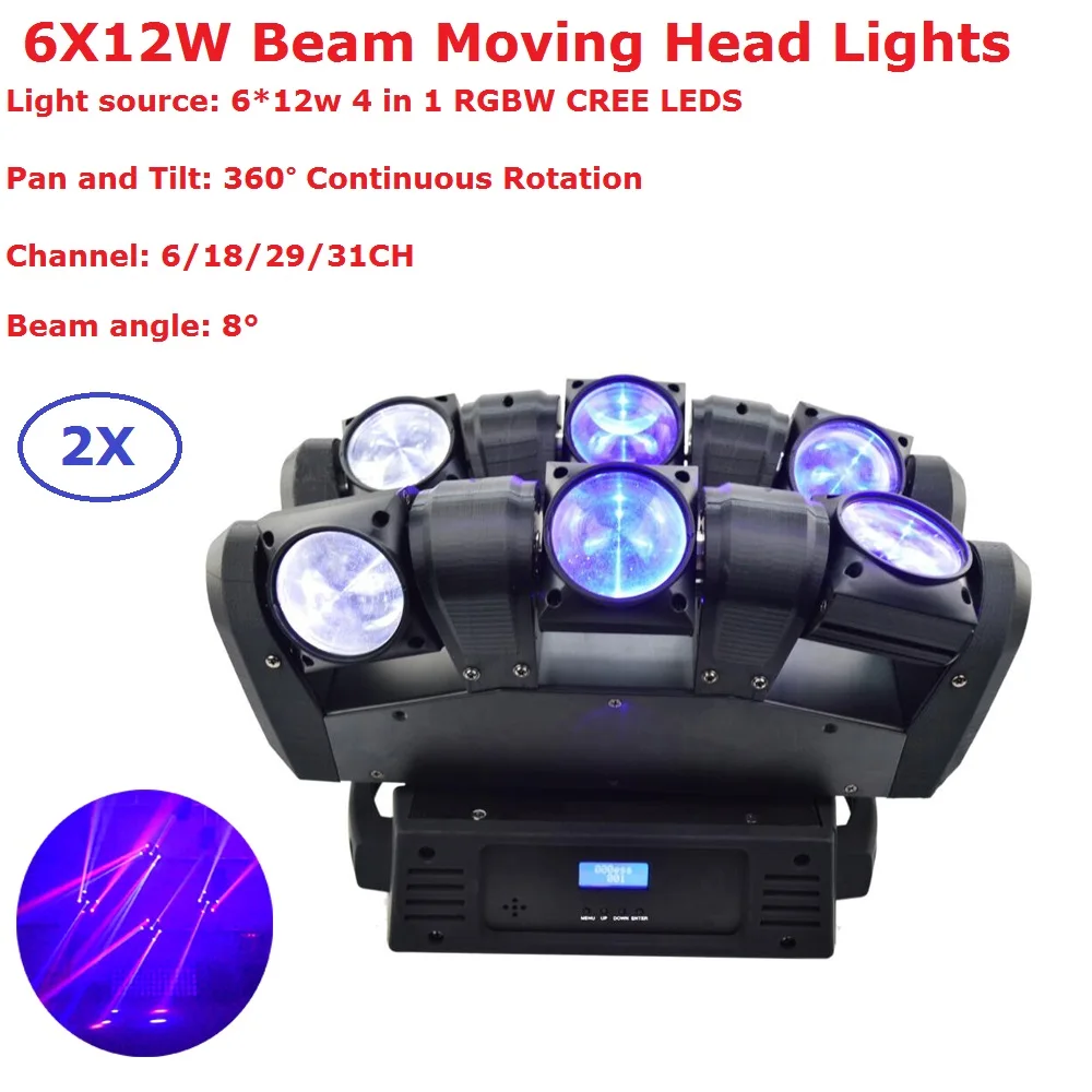 

Flightcase 2IN1 6X12W RGBW 4IN1 CREE LEDS LED Moving Head Beam Lights 8 Degree Beam Angle LCD Display Good For Party Nightclubs