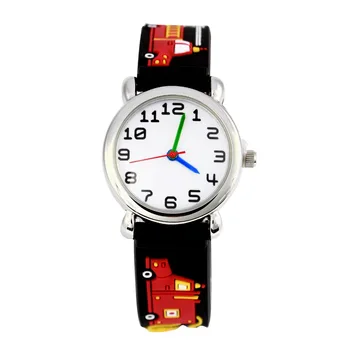 

New arrival Kids Watches Children girls and boy Silicone fire engines Brand Quartz Wrist Watch Fashion Casual Relogio clock
