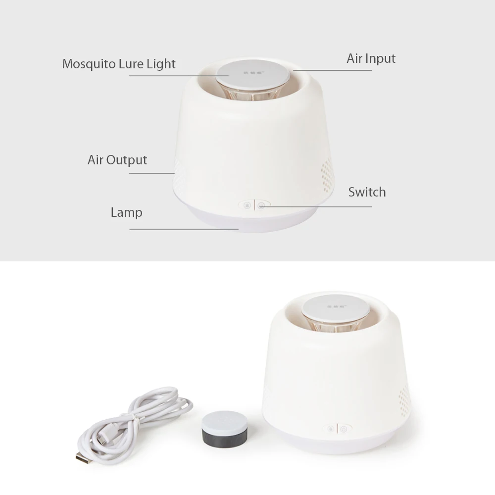 Xiaomi Mijia Mosquito Killer лампа USB Электронная ловушка для комаров Ловушка UVSmart Light низкая Бесшумная световая ловушка для насекомых умный дом