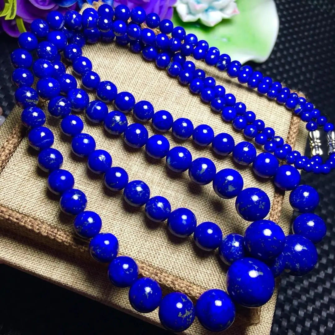 

Wholesale 5-13mm Genuine Natural Royal Blue Lapis Lazuli Necklace Gemstone Woman Man Crystal Bracelets Necklaces Beads
