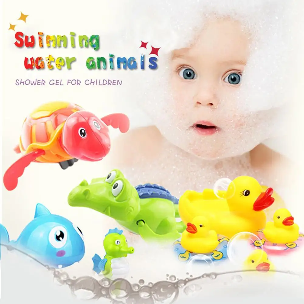 

Baby Creative small clockwork dabbling toys Kawaii cartoon Animal colorful swimming turtles Bathtub play water toys for children