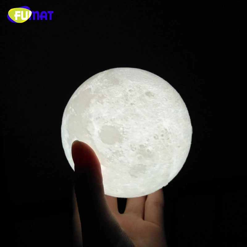 FUMAT 3D лампа с принтом Луны сенсорным переключателем Лунная меняющиеся цвета